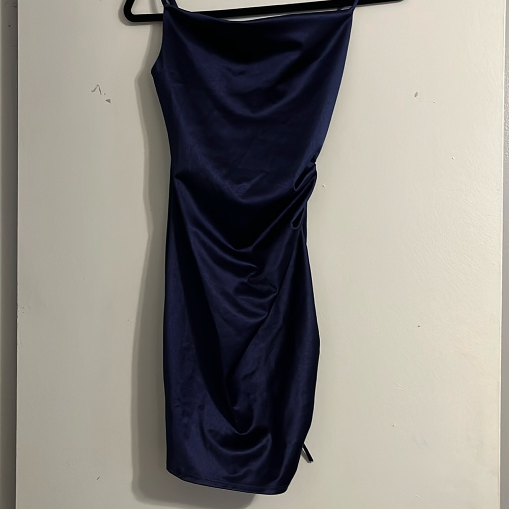 Honey & Rosie soft satin look material blue homecoming dress XXS
